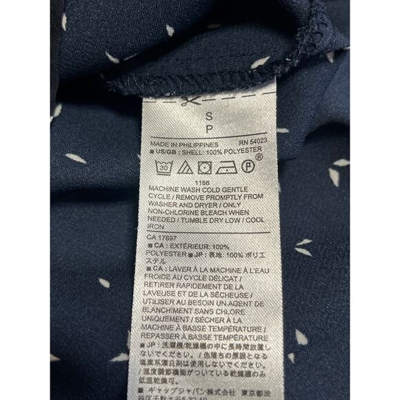 Banana Republic Classic Fit Oversized Button Up Top Drapey Abstract Blue Small - Picture 10 of 13